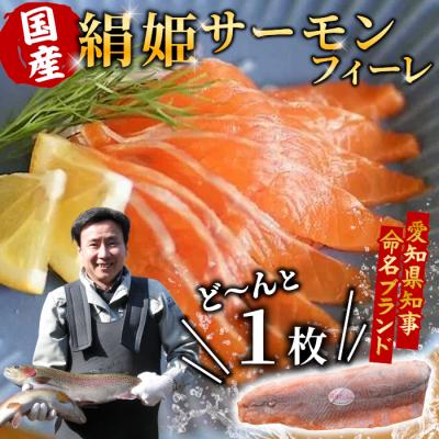 ふるさと納税 設楽町 国産 無添加 生食可 絹姫サーモン 冷凍フィーレ 1枚 (300g〜400g) 鮭 トラウトサーモン