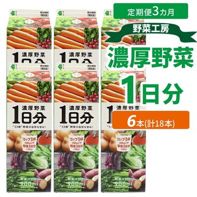 ふるさと納税 古河市 [定期便3カ月]野菜工房 濃厚野菜1日分 6本 | 野菜 ドリンク ジュース 砂糖不使用 _DT16