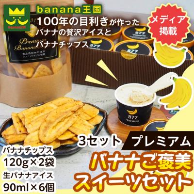 ふるさと納税 名古屋市 [ご褒美スイーツセット]プレミアム生バナナアイスクリーム・プレミアムバナナチップス 3セット