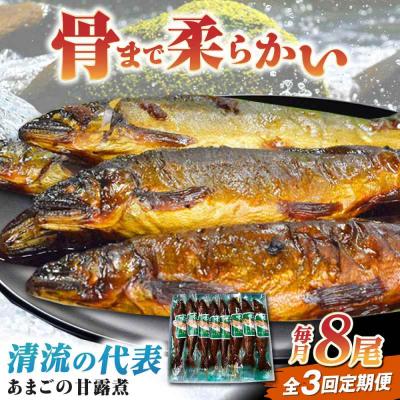 ふるさと納税 大洲市 [全3回定期便]これぞ贅沢!美味しさをまるごと閉じ込めた「あまごの甘露煮」8尾 [AGBM077]