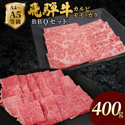 ふるさと納税 七宗町 飛騨牛 BBQセット 計400g カルビ 200g+もも・カタ焼肉用 200g BBQ 肉のひぐち
