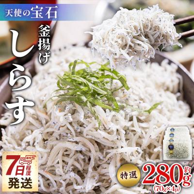 ふるさと納税 香南市 小分けしらす干し 小分け釜揚げしらす 約280g 70g×4パック fa-0001