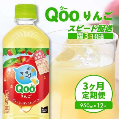 ふるさと納税 三原市 [3か月定期便]ミニッツメイド クー りんご PET 950ml 12本 [014-127]