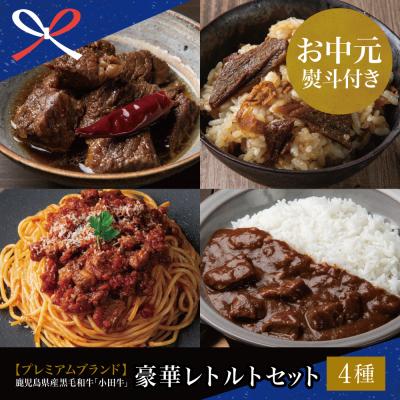 ふるさと納税 南さつま市 [お中元ギフト]「小田牛」レトルト4種セット(カレー・パスタ・牛とろ煮込み・混ぜご飯の素)