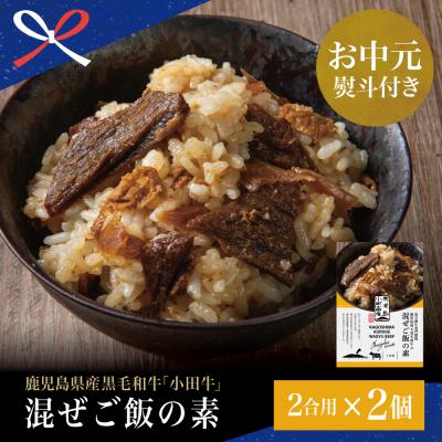 ふるさと納税 南さつま市 [お中元ギフト]プレミアムブランド 鹿児島県産黒毛和牛「小田牛」混ぜご飯の素 2個(160g×2)