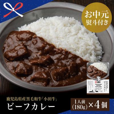 ふるさと納税 南さつま市 [お中元ギフト]プレミアムブランド 鹿児島県産黒毛和牛「小田牛」ビーフカレー 4個(180g×4)