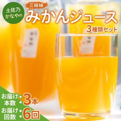 ふるさと納税 香南市 みかんジュース100% ジュース[定期便 6回]土佐乃かなやの三姉妹 各3本×6回 Wbe-0088