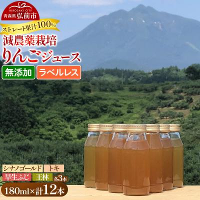 ふるさと納税 弘前市 りんごジュース[王林・トキ・早生ふじ・シナノゴールド]180ml×各3本|24_snt-051201