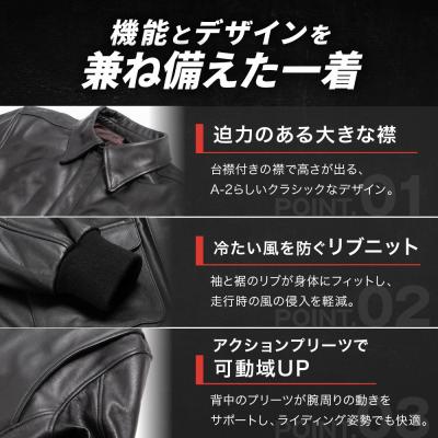 ふるさと納税 京都市 【デグナー】レザーA-2ジャケット 23WJ-7 XLサイズ|京都 バイクギア 人気ブランド_2