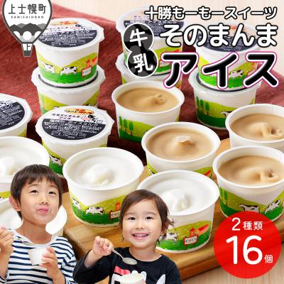ふるさと納税 上士幌町 十勝もーもースイーツ 牛乳そのまんま アイス&amp;コーヒー 80ml×16個 北海道 アイスミルク