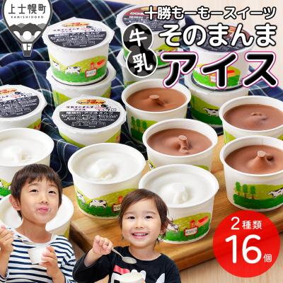ふるさと納税 上士幌町 十勝もーもースイーツ 牛乳そのまんま アイス&amp;ココア 80ml×16個 北海道 アイスミルク
