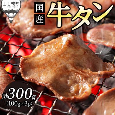ふるさと納税 上士幌町 国産 牛タン 薄切り スライス 焼肉 計300g 小分け 個包装 北海道 肉 牛肉 タン