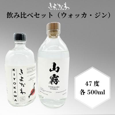 ふるさと納税 飯山市 ＼きよかわ ジン・山霧ウォッカ飲み比べセット/ 各500ml 合計2本