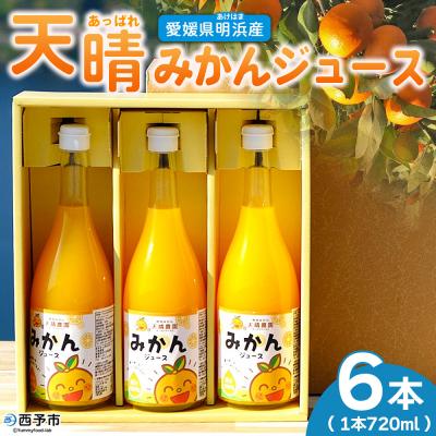 ふるさと納税 西予市 <愛媛県明浜産 天晴みかんジュース 720ml×6本セット>愛媛 えひめ 笑丸 おいしい