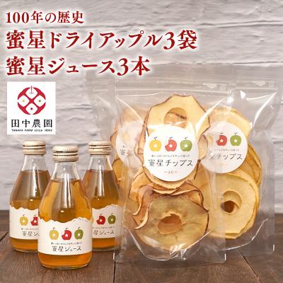 ふるさと納税 平川市 [12月中旬より発送青森県産蜜星りんごチップス 25g×3袋 りんごジュース 180ml×3本
