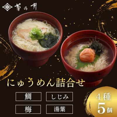 ふるさと納税 京都市 [菊乃井]にゅうめん詰合せ 5個(鯛×2、しじみ・湯葉・梅×各1)
