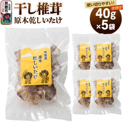 ふるさと納税 男鹿市 干し椎茸 原木乾しいたけ 40g×5袋 男鹿産 男鹿ゴルフクラブ|23_ogg-040501