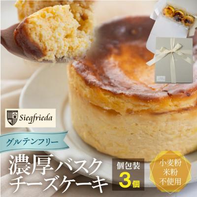 ふるさと納税 下呂市 [グルテンフリー]バスクチーズケーキ 個包装 3個(6cm×4cm)[冷凍発送][32-8]