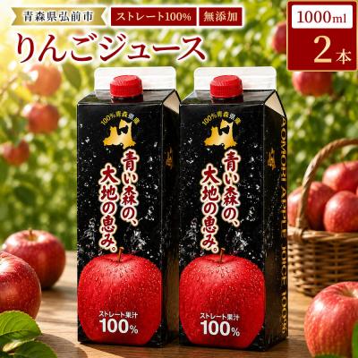 ふるさと納税 弘前市 りんごジュース 1L×2本 ストレート果汁100% 青森県産|24_dcp-020201