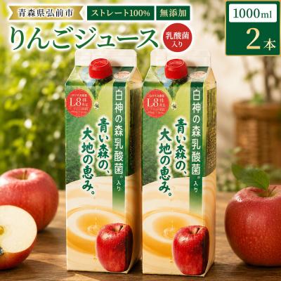 ふるさと納税 弘前市 りんごジュース 青森県産 1L2本 乳酸菌入り|24_dcp-080201