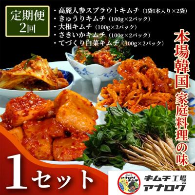 ふるさと納税 神埼市 [2カ月定期便]4種のキムチ(各100g×2P)+スプラウトキムチ(1本×2袋)(H104267)