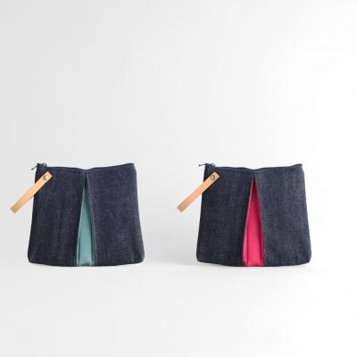 ふるさと納税 京都市 [京都 KOSHO]ougi denim ポーチ <スカイブルー(薄藍色)>|人気 ポーチ