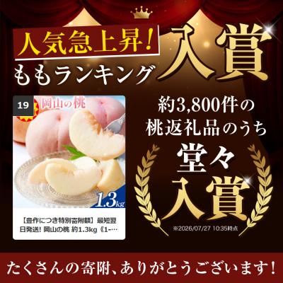ふるさと納税 笠岡市 【2027年発送】岡山の桃 約1.3kg《2027年6月下旬〜9月上旬頃出荷》岡山県 笠岡 白桃 |  | 01