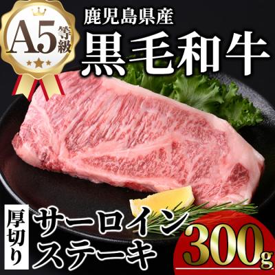 ふるさと納税 曽於市 鹿児島県産A5等級黒毛和牛贅沢厚切りとろけるサーロインステーキ300g