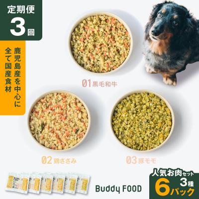 ふるさと納税 鹿児島市 [全3回定期便]Buddy FOOD 人気お肉セット 3種6パック K390-T14_a