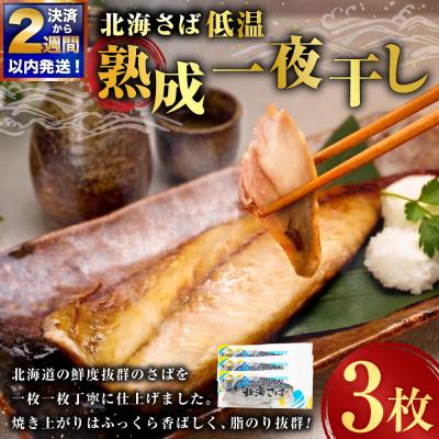 ふるさと納税 釧路市 [ 決済から14日以内に発送 ] 北海さば 低温熟成 一夜干し × 3枚