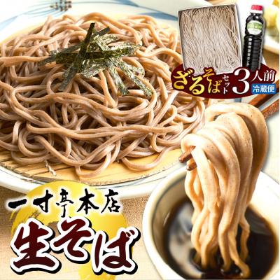 ふるさと納税 河北町 [一寸亭本店] ざるそば(生そば) 3人前(190g×3束)