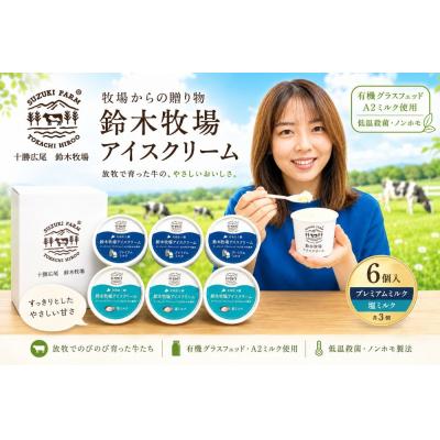 ふるさと納税 広尾町 鈴木牧場アイスクリームセット(プレミアムミルク・塩ミルク 各3個)[鈴木牧場](AC0064)