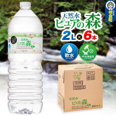 ふるさと納税 板倉町 水 ピュアの森 ミネラルウォーター 2L 6本×1箱 ラベルあり|13_vic-020601