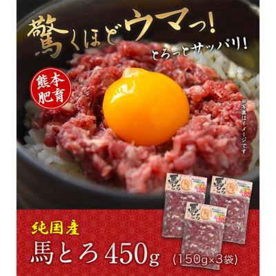 ふるさと納税 _南阿蘇村 馬とろ 150g×3袋 馬刺 国産 熊本肥育[30日以内に出荷予定(土日祝除く)]