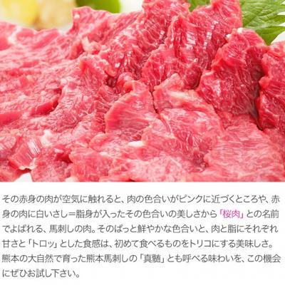 ふるさと納税 南阿蘇村 馬刺し 国産 上赤身 100g×3セット《30日以内に出荷予定(土日祝除く)》 |  | 02