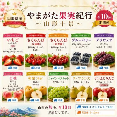 ふるさと納税 山形市 【定期便10回】やまがた果実紀行 山形十景 FY26-180 |  | 01