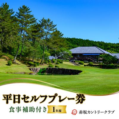 ふるさと納税 赤磐市 赤坂カントリークラブ 平日セルフプレー券 1名様 食事補助付き ゴルフ [NO5765-1556]