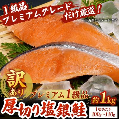 ふるさと納税 釧路市 [ 訳あり ] プレミアム1級品 厚切り塩銀鮭 切り身 1kg