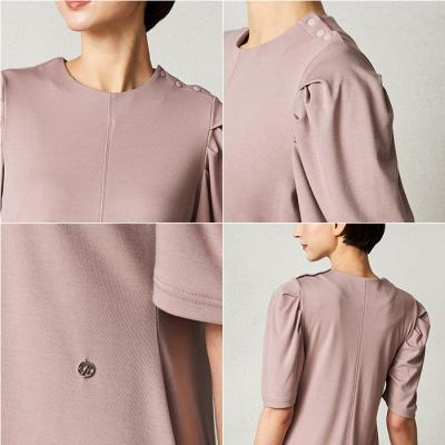 ふるさと納税 名古屋市 【ネイビー M】ReFa バイタルテック モイストスムース ギャザーショートスリーブプルオーバー |  | 01