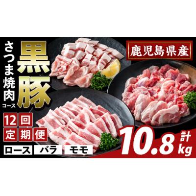 ふるさと納税 霧島市 <12回定期>かごしま味わい黒豚さつま焼肉 計10.8kg[ふるさと産直バザール]K-367-F