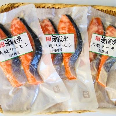 ふるさと納税 大槌町 岩手大槌サーモン 潮麹漬け 2切れ (60g× 2切) 3パック入れ