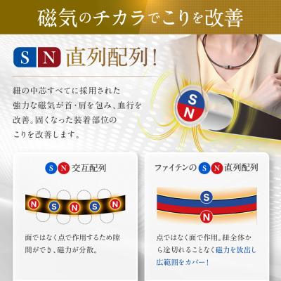 ふるさと納税 京都市 【ファイテン】RAKUWA磁気ネックレス ローレット(管理医療機器)ブラック/ゴールド<50cm> |  | 01