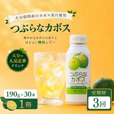 ふるさと納税 豊後高田市 [3ヶ月定期便]つぶらなかぼす(190ml×30本) 1ケース 計3回