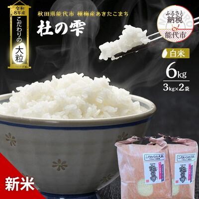 ふるさと納税 能代市 新米 令和8年産 白米 秋田県産 あきたこまち 6kg(3kg×2)