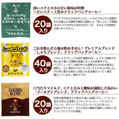 ふるさと納税 名古屋市 加藤珈琲店 ドリップバッグコーヒー 9種類 ゴクゴク飲むセット 200杯分 |  | 01