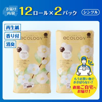 ふるさと納税 富士市 トイレットペーパー「エコロジー」 シングル 24ロール (12ロール×2パック) |  | 02