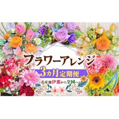 ふるさと納税 伊那市 [3ヶ月定期便]フラワーアレンジ(ギフトにも)花の名産地伊那から全国へ 旬の切り花を1鉢お届け