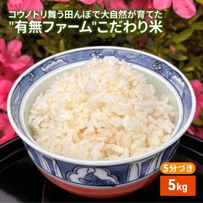 ふるさと納税 加西市 コウノトリ舞う田んぼで大自然が育てた有無ファームこだわり米 5分づき5kg[No5698-2788]