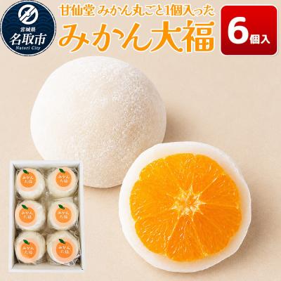 ふるさと納税 名取市 和菓子 甘仙堂 みかん丸ごと1個入った みかん大福 6個入り|21_ksd-090601