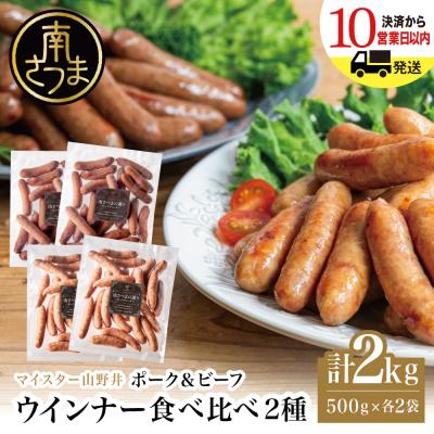 ふるさと納税 南さつま市 [マイスター山野井]ポーク&amp;ビーフウインナー 計2kg(各500g×2P)
